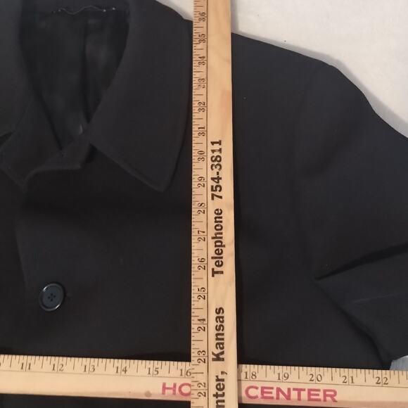 Loro Piana x Cardinal of Canada Wool Storm System Black Macintosh Pea Coat 42R - Picture 12 of 16